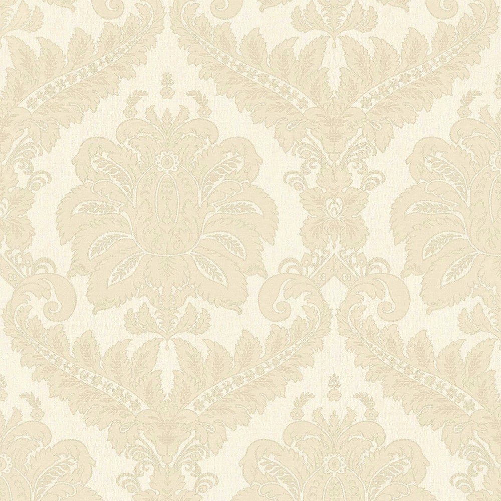 Traditional Damask wallpaper in beige cream color - pattern number 35922 - by Galerie in the Ornamenta collection
