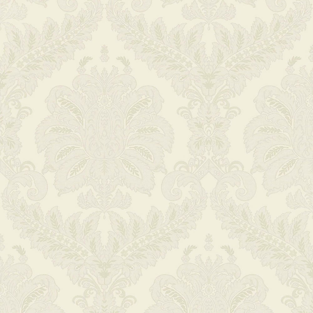 Traditional Damask wallpaper in cream color - pattern number 35930 - by Galerie in the Ornamenta collection