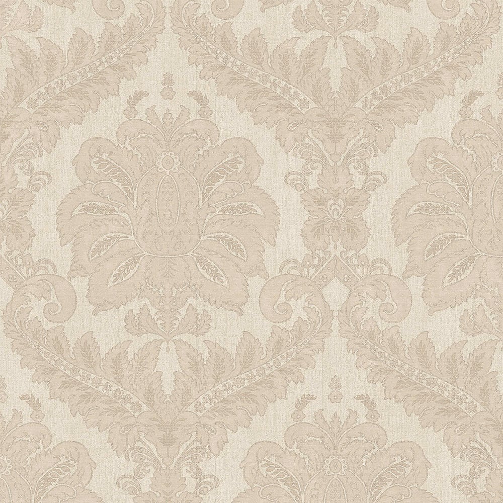 Traditional Damask wallpaper in beige brown color - pattern number 35934 - by Galerie in the Ornamenta collection