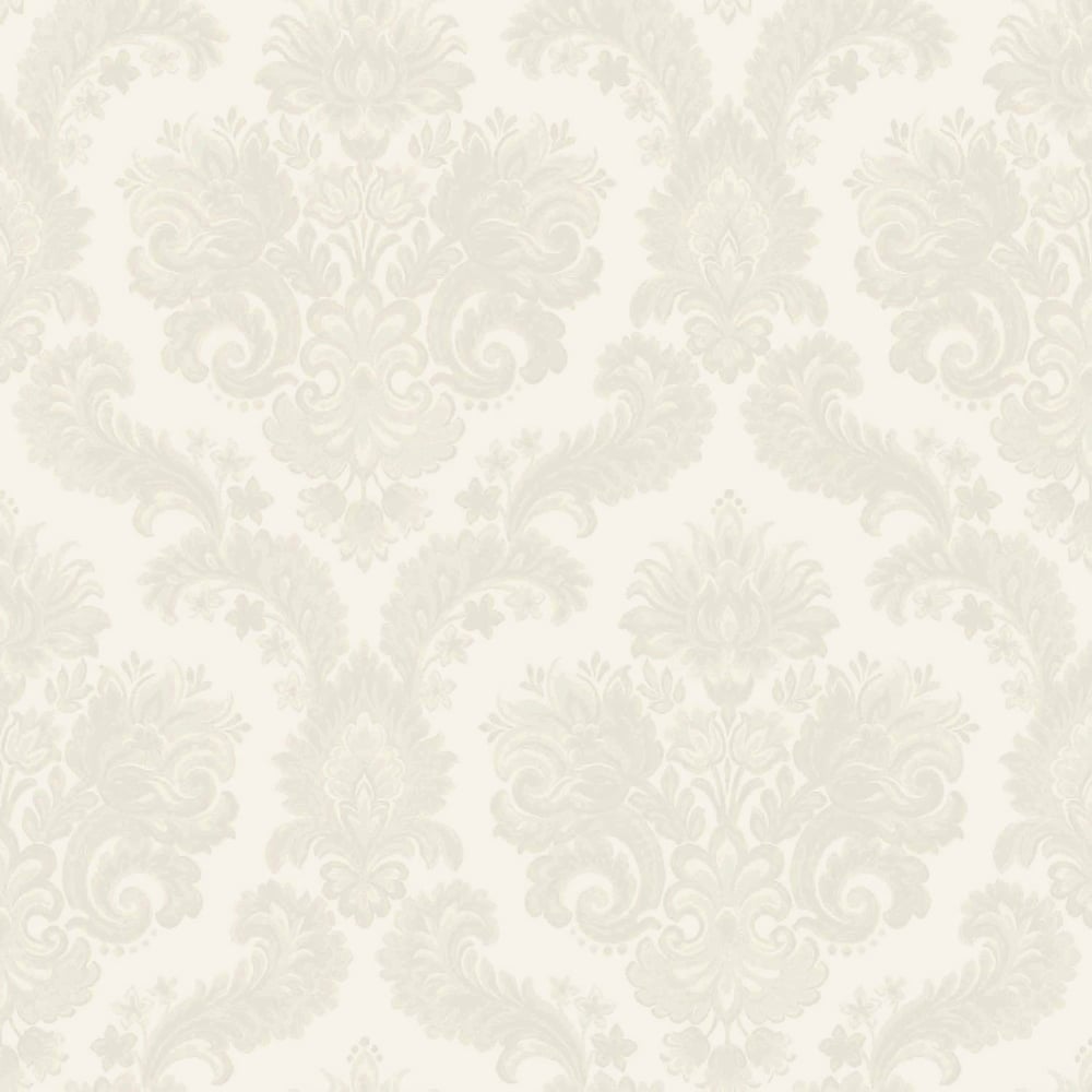 Floral Damask wallpaper in cream color - pattern number 35940 - by Galerie in the Ornamenta collection