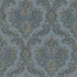Floral Damask wallpaper in blue beige color - pattern number 35946 - by Galerie in the Ornamenta collection