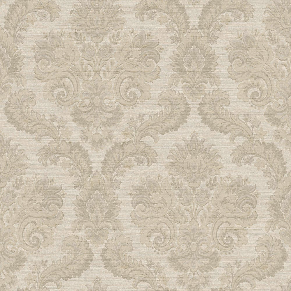 Floral Damask wallpaper in beige color - pattern number 35947 - by Galerie in the Ornamenta collection