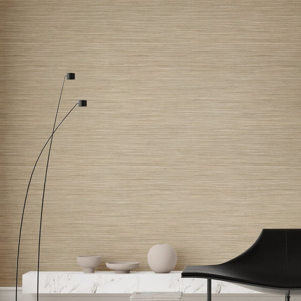 Horizontal Texture wallpaper in beige brown color - pattern number 35974 - by Galerie in the Ornamenta collection