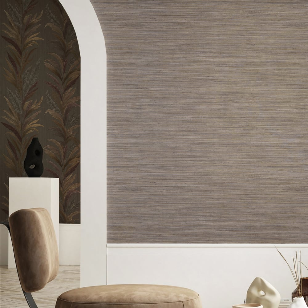 Horizontal Texture wallpaper in beige brown color - pattern number 35976 - by Galerie in the Ornamenta collection