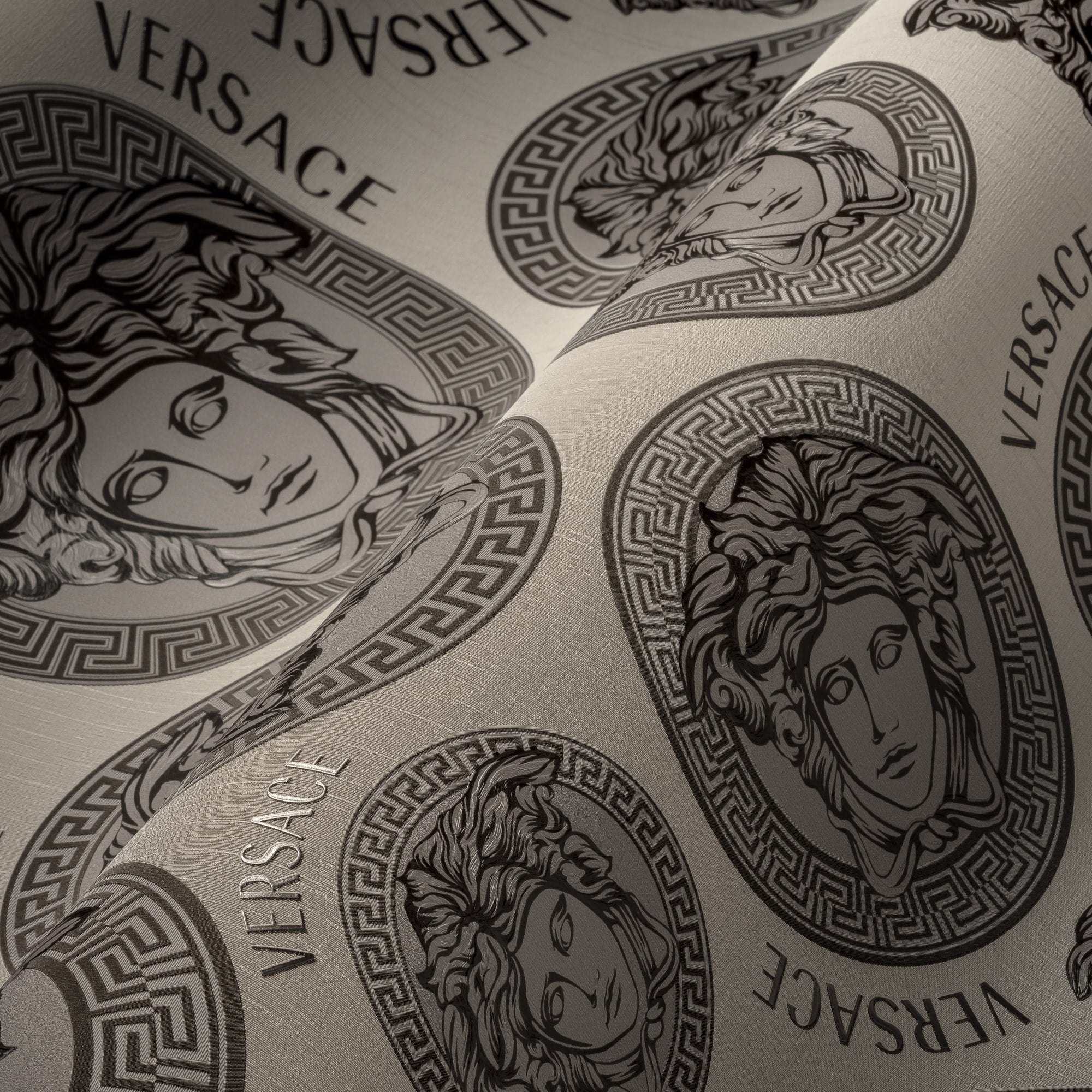 Monarch wallpaper in greyscale color - pattern number 386112X - by Seabrook in the Versace Volume 5 collection