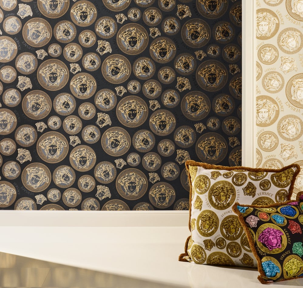 Monarch wallpaper in onyx color - pattern number 386117X - by Seabrook in the Versace Volume 5 collection