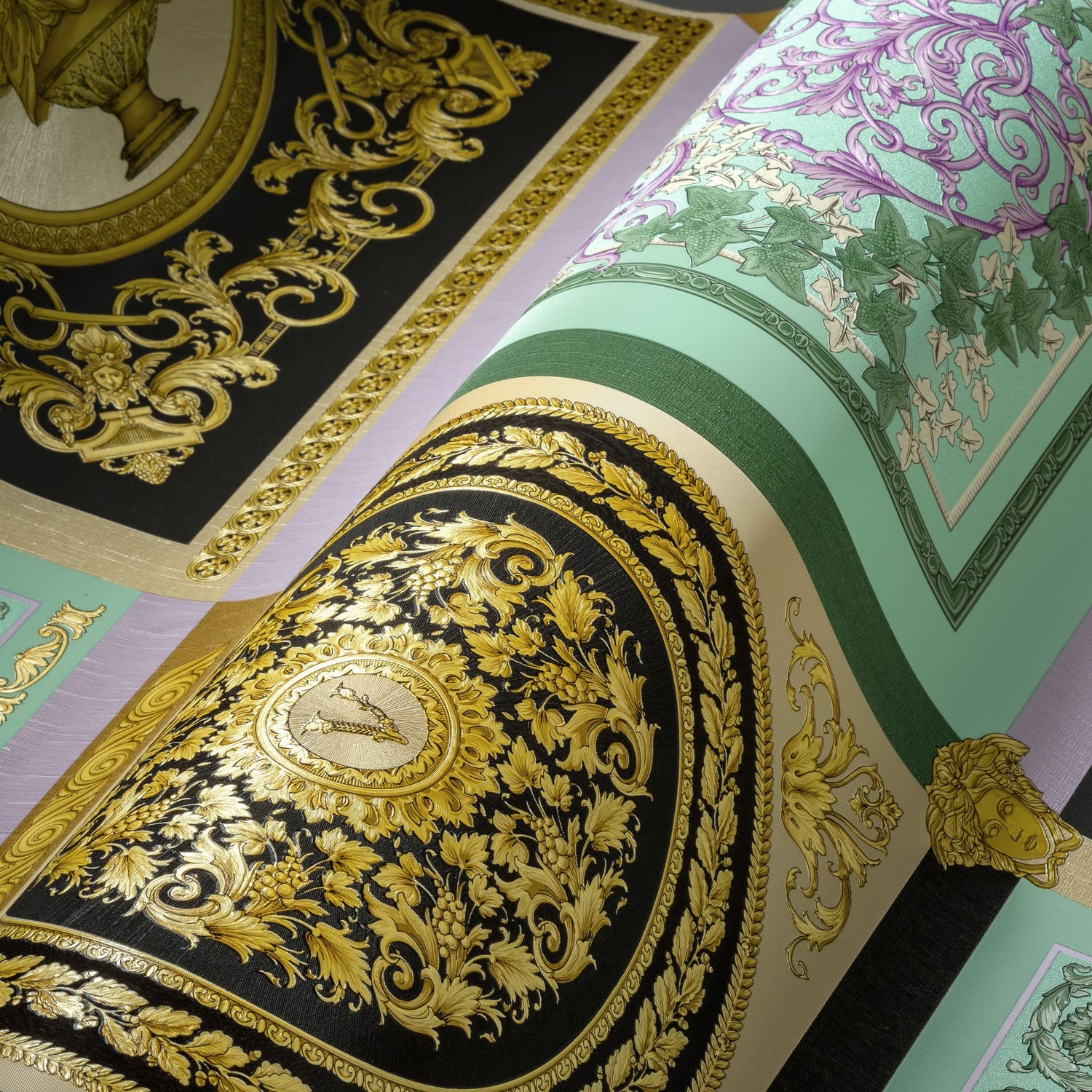 Reverie wallpaper in mosaic color - pattern number 387041X - by Seabrook in the Versace Volume 5 collection