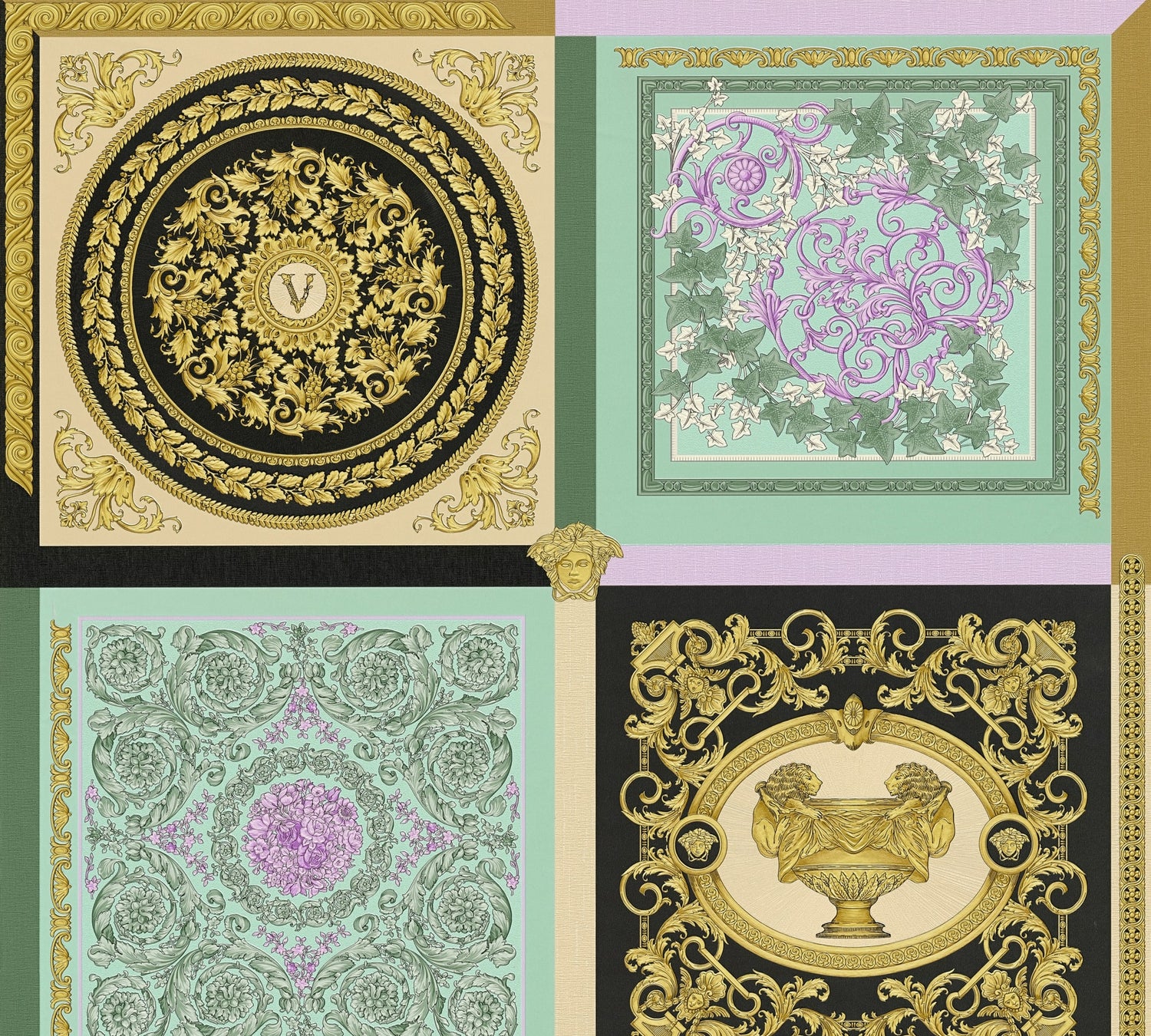 Reverie wallpaper in mosaic color - pattern number 387041X - by Seabrook in the Versace Volume 5 collection