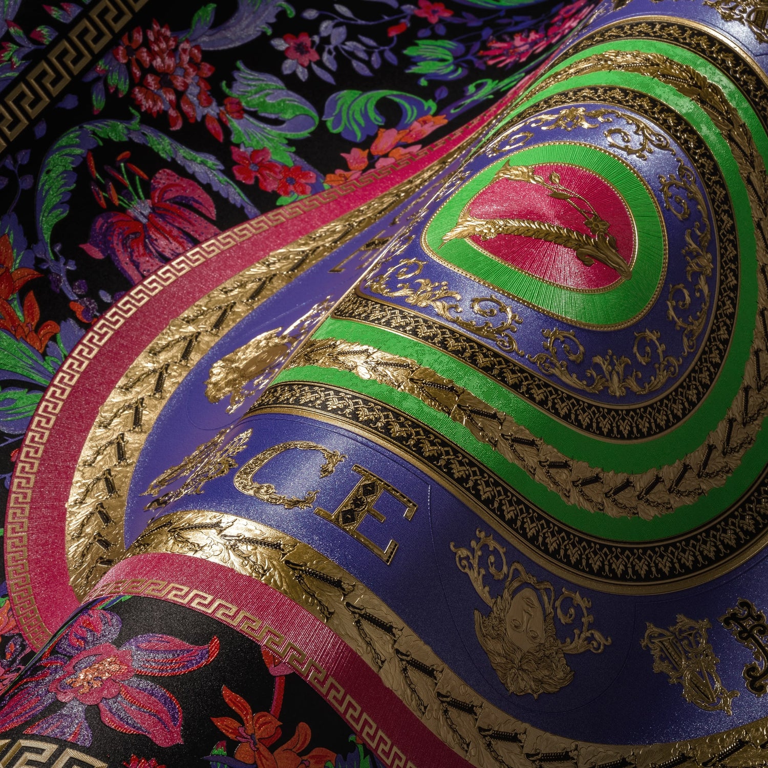 Ember wallpaper in luminous color - pattern number 387051X - by Seabrook in the Versace Volume 5 collection