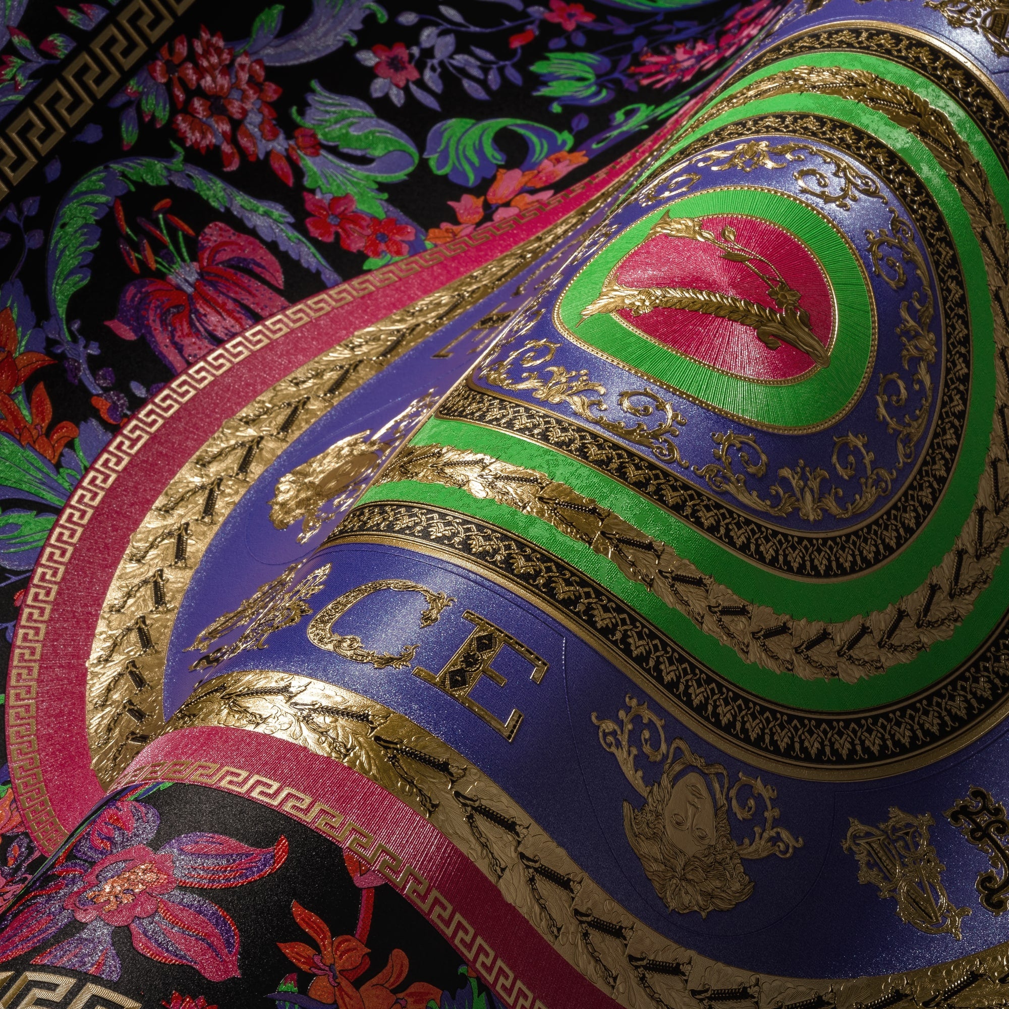 Ember wallpaper in luminous color - pattern number 387051X - by Seabrook in the Versace Volume 5 collection