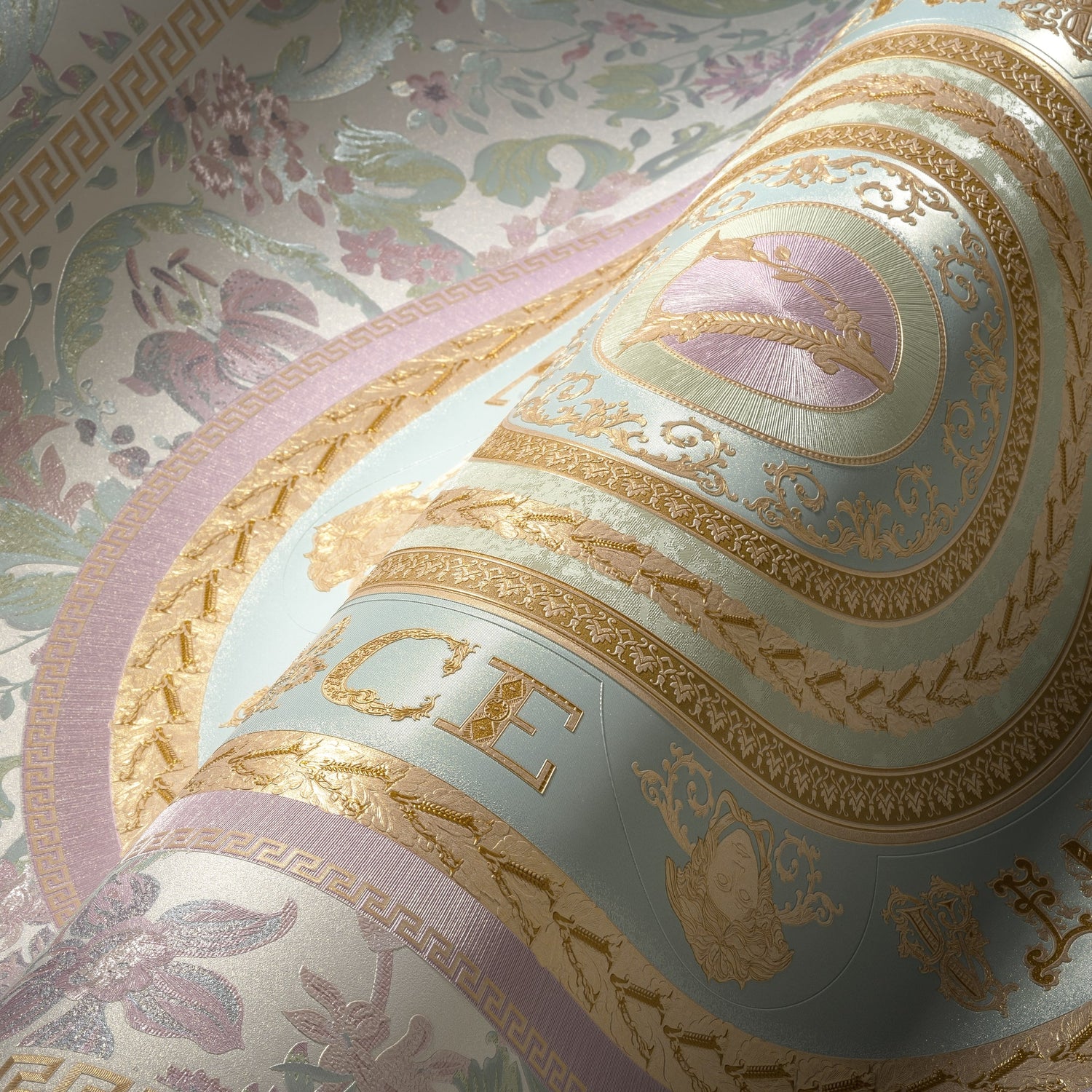 Ember wallpaper in petal color - pattern number 387052X - by Seabrook in the Versace Volume 5 collection