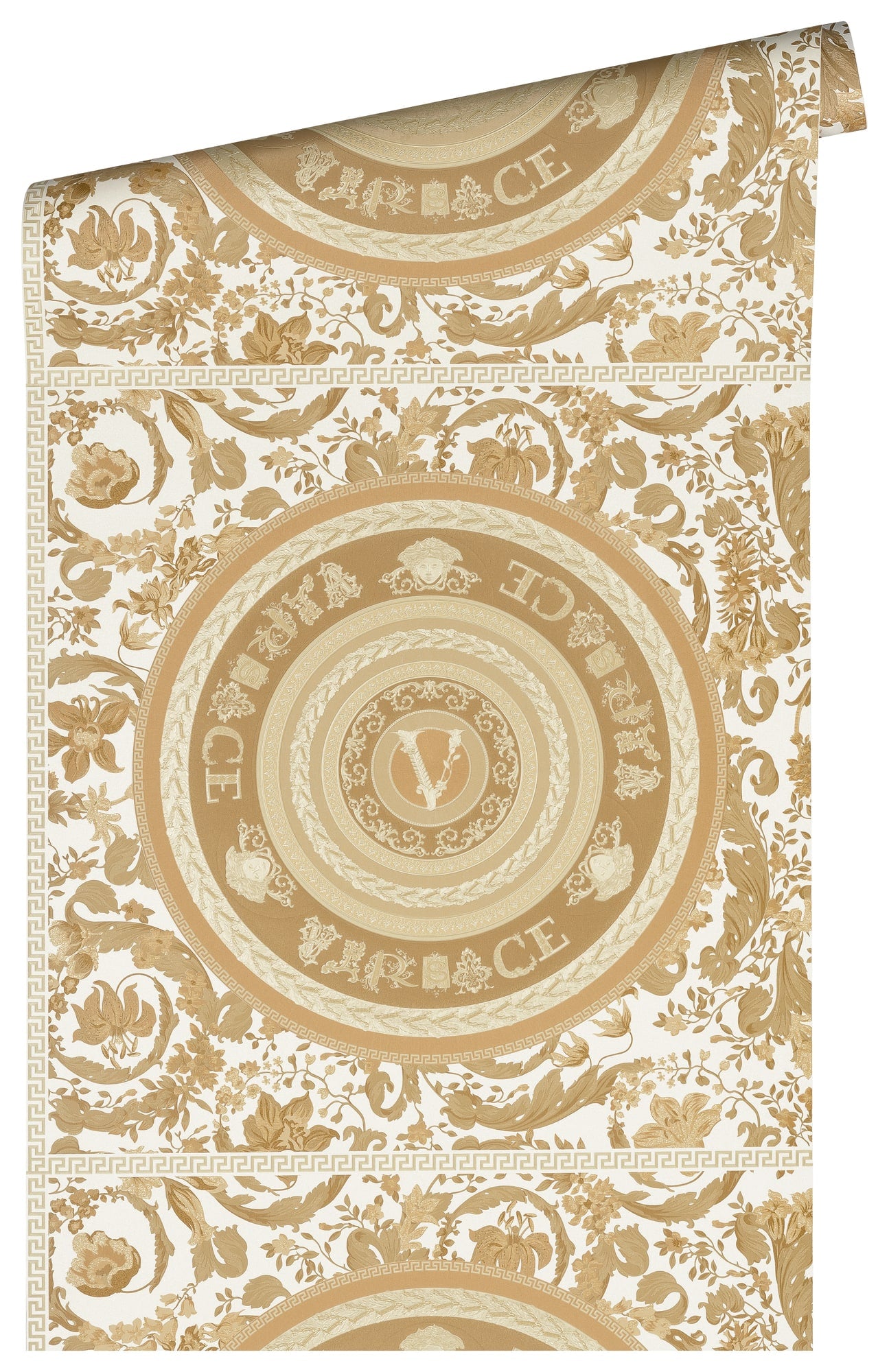 Ember wallpaper in marigold color - pattern number 387054X - by Seabrook in the Versace Volume 5 collection