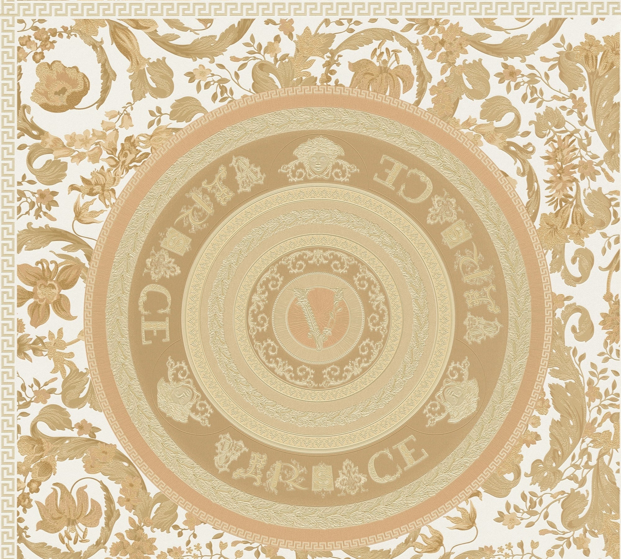 Ember wallpaper in marigold color - pattern number 387054X - by Seabrook in the Versace Volume 5 collection
