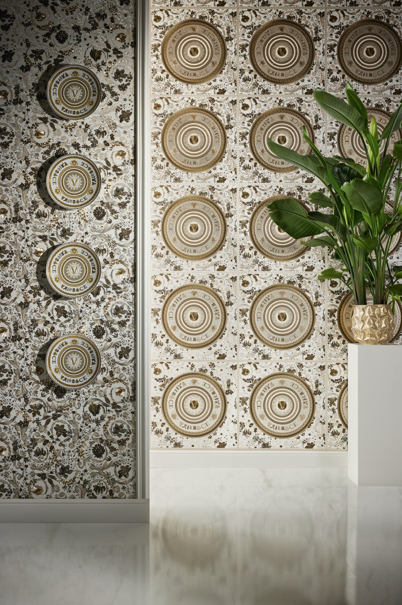 Ember wallpaper in shale color - pattern number 387056X - by Seabrook in the Versace Volume 5 collection