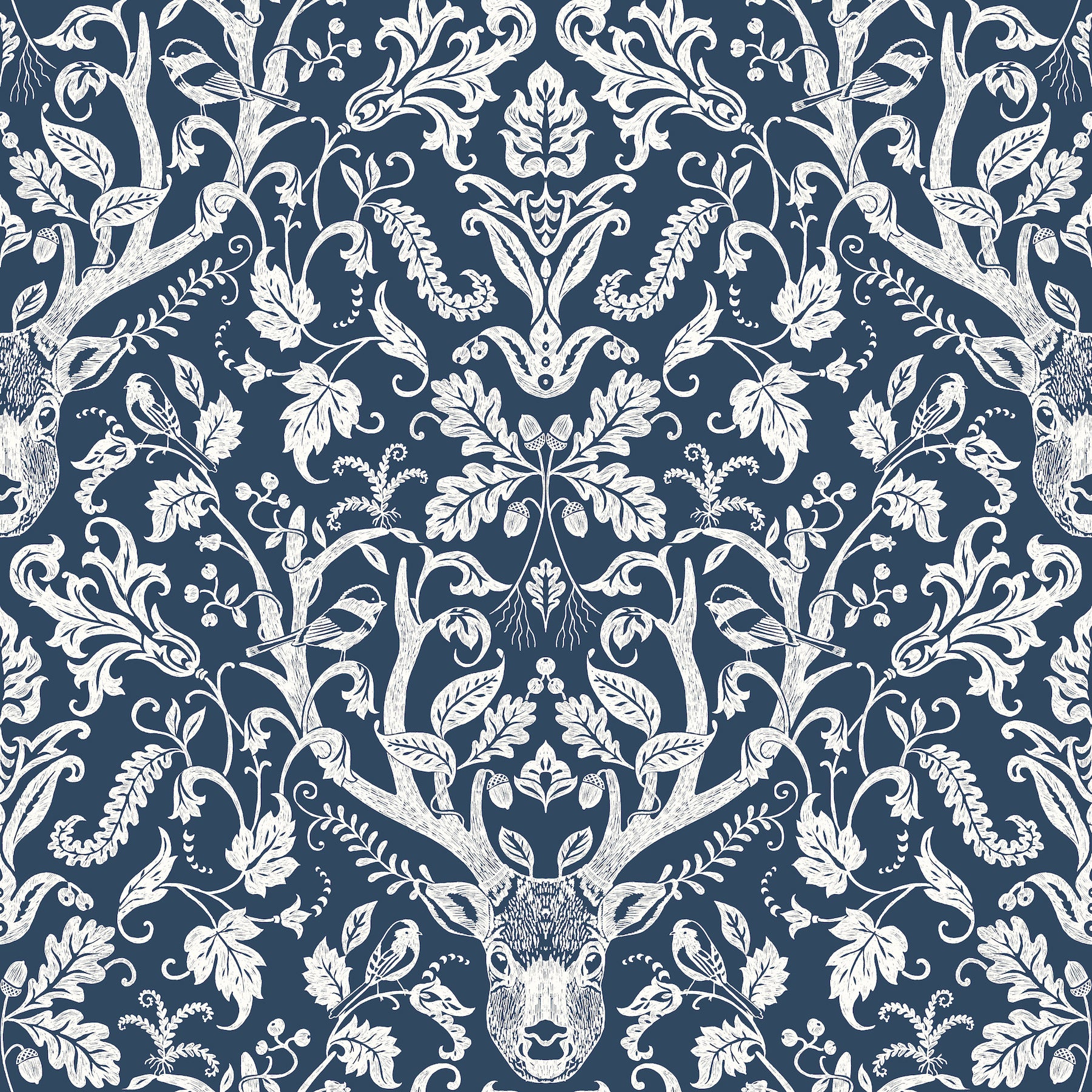 Kiwassa fabric in navy color - pattern number 4169-12703 - by Chesapeake in the Oak and Moss collection