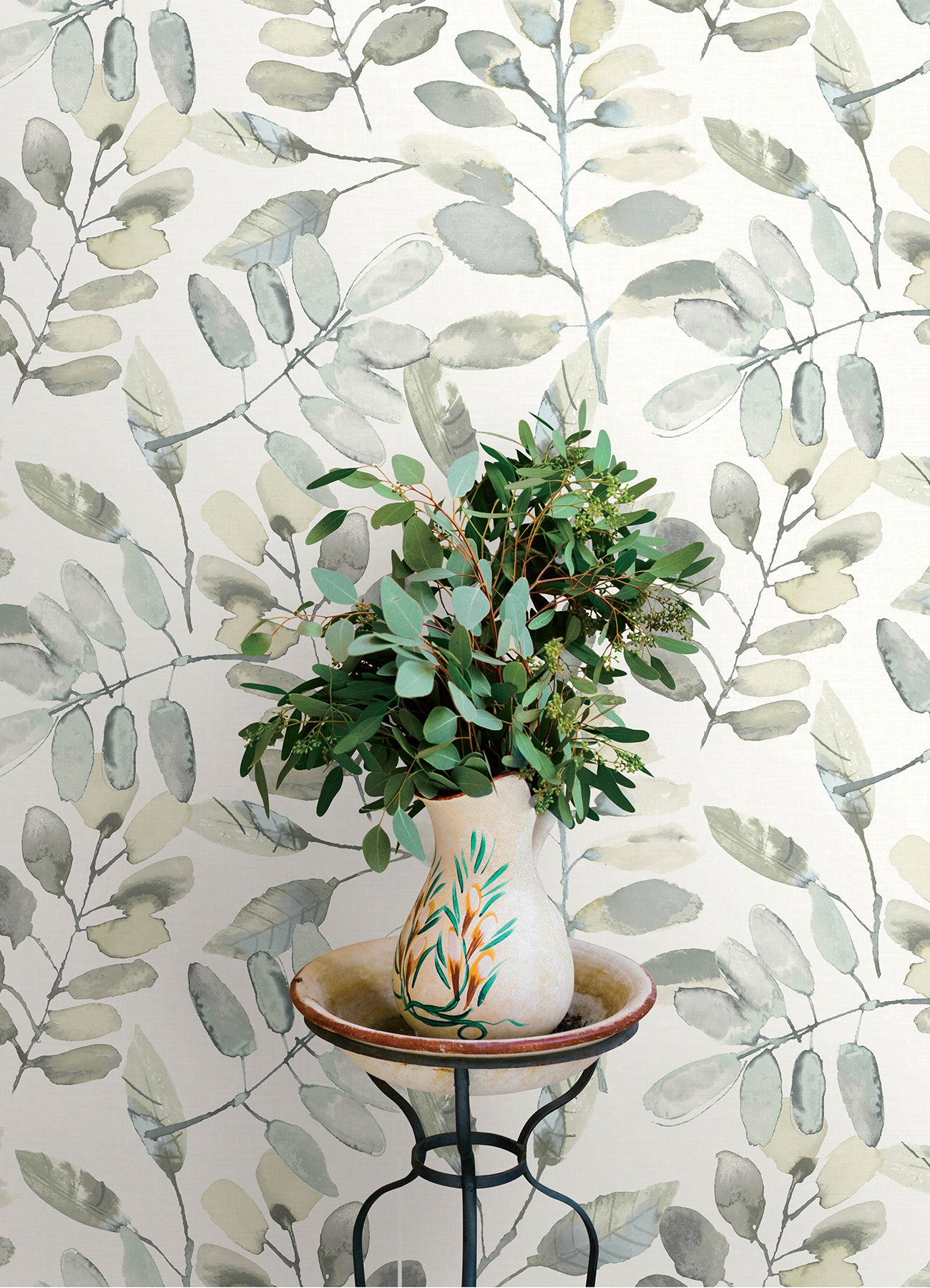 Pinnate wallpaper in grey color - pattern number 4169-13905 - by Chesapeake in the Oak and Moss collection