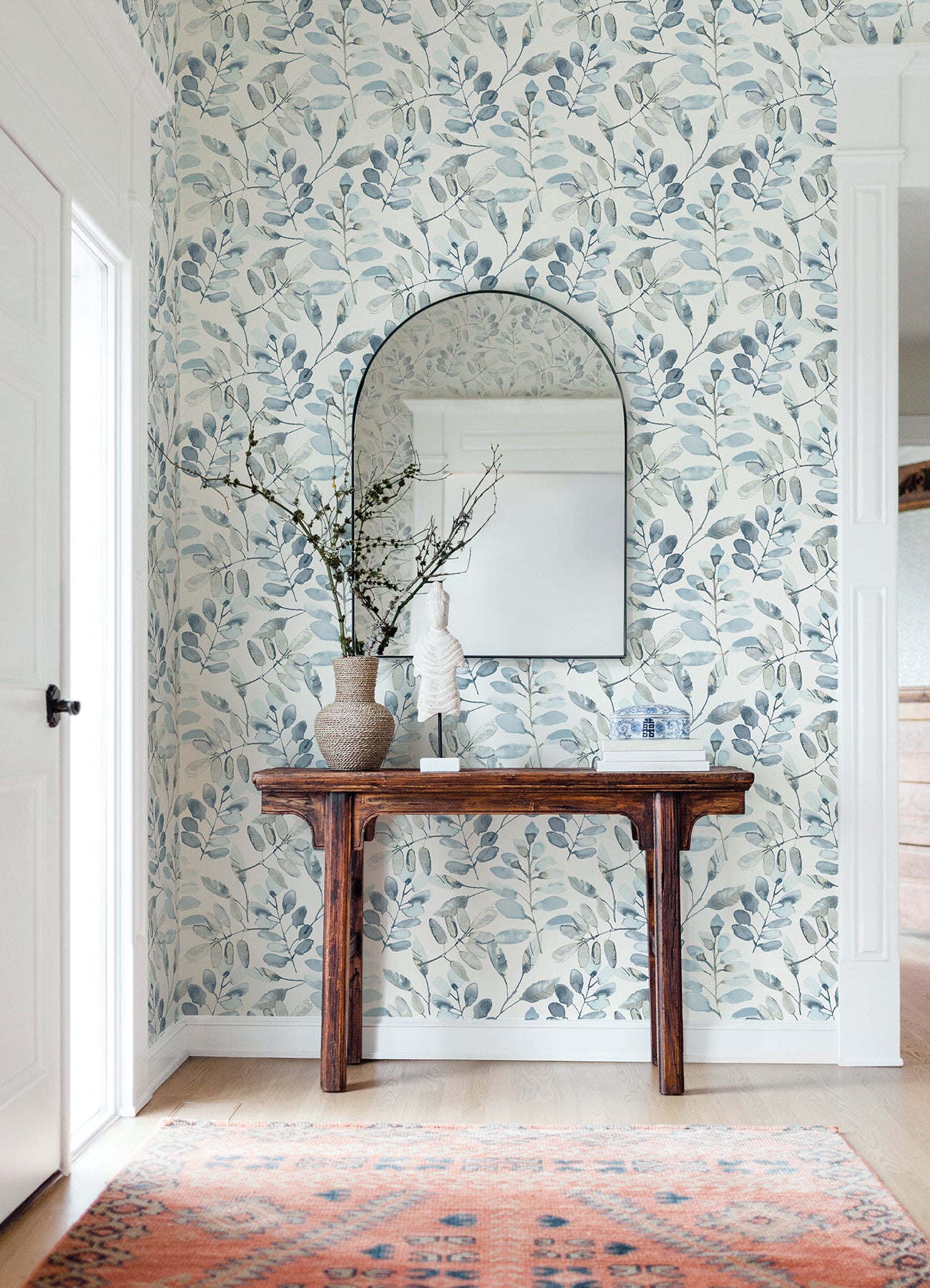 Pinnate wallpaper in blue color - pattern number 4169-13908 - by Chesapeake in the Oak and Moss collection
