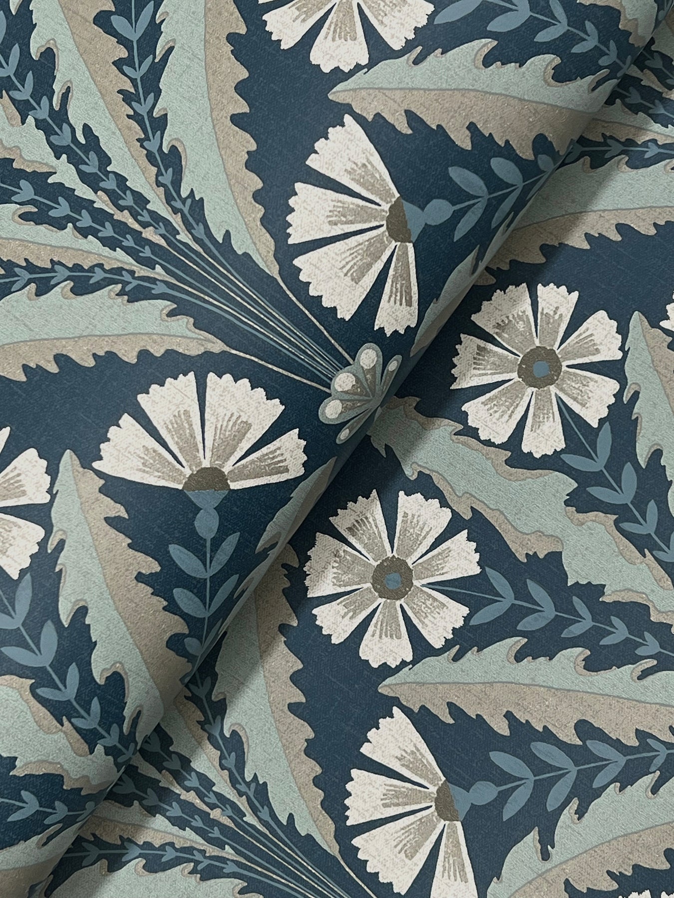Tap Root wallpaper in dark blue color - pattern number 4169-27600 - by Chesapeake in the Oak and Moss collection