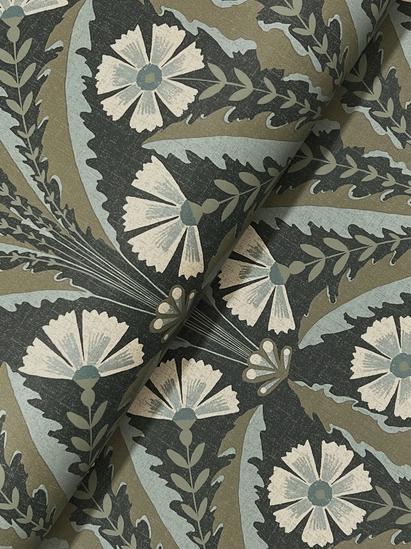 Tap Root wallpaper in charcoal color - pattern number 4169-27601 - by Chesapeake in the Oak and Moss collection