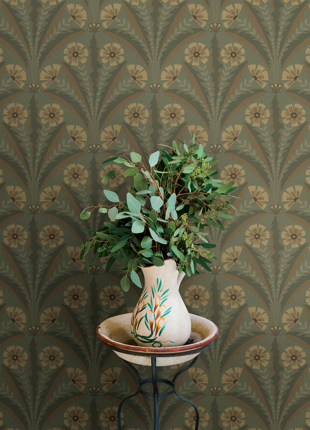 Tap Root wallpaper in green color - pattern number 4169-27604 - by Chesapeake in the Oak and Moss collection