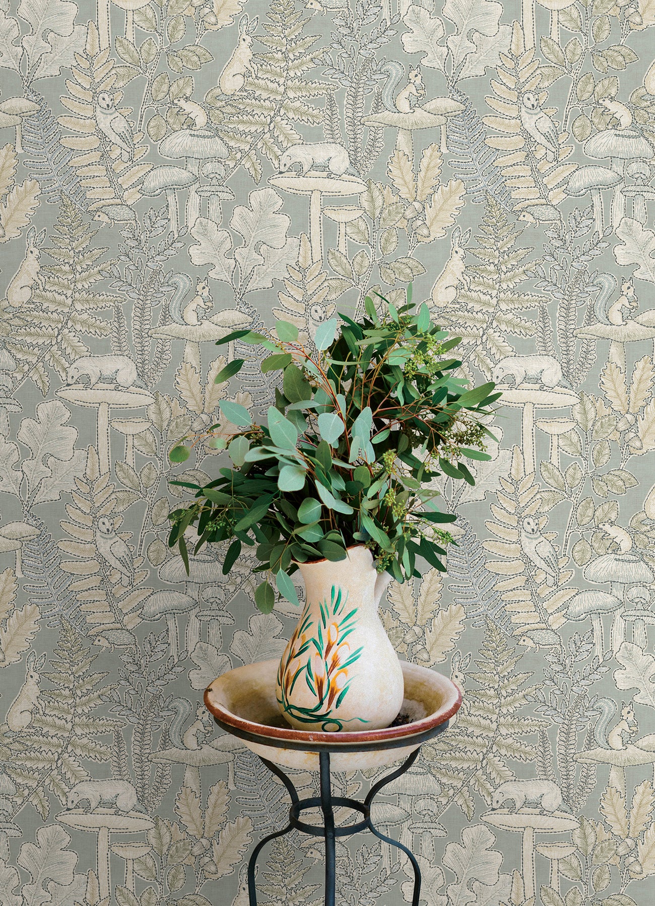 Holt wallpaper in seafoam color - pattern number 4169-83104 - by Chesapeake in the Oak and Moss collection