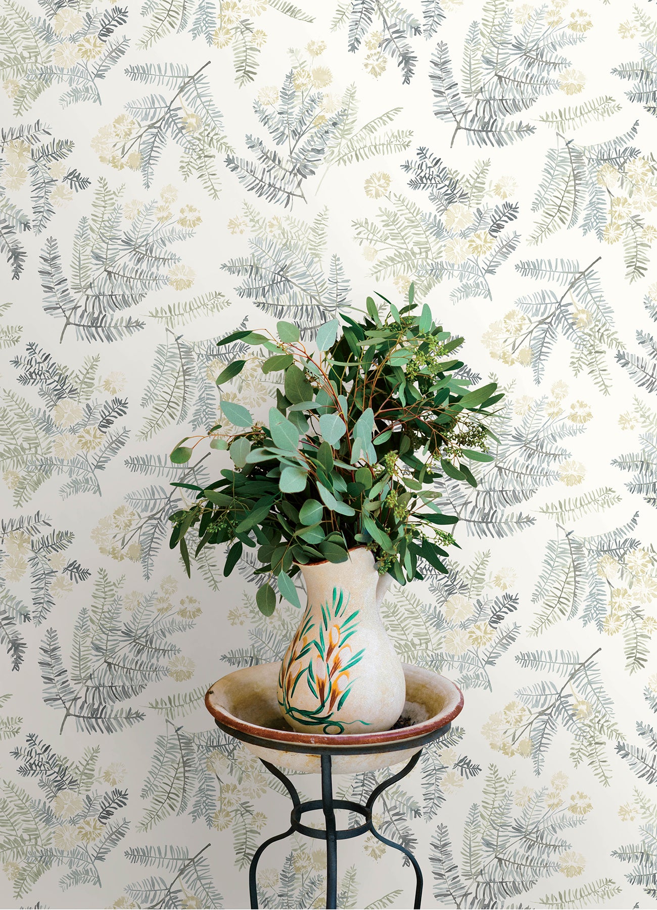 Frith wallpaper in sea green color - pattern number 4169-83106 - by Chesapeake in the Oak and Moss collection