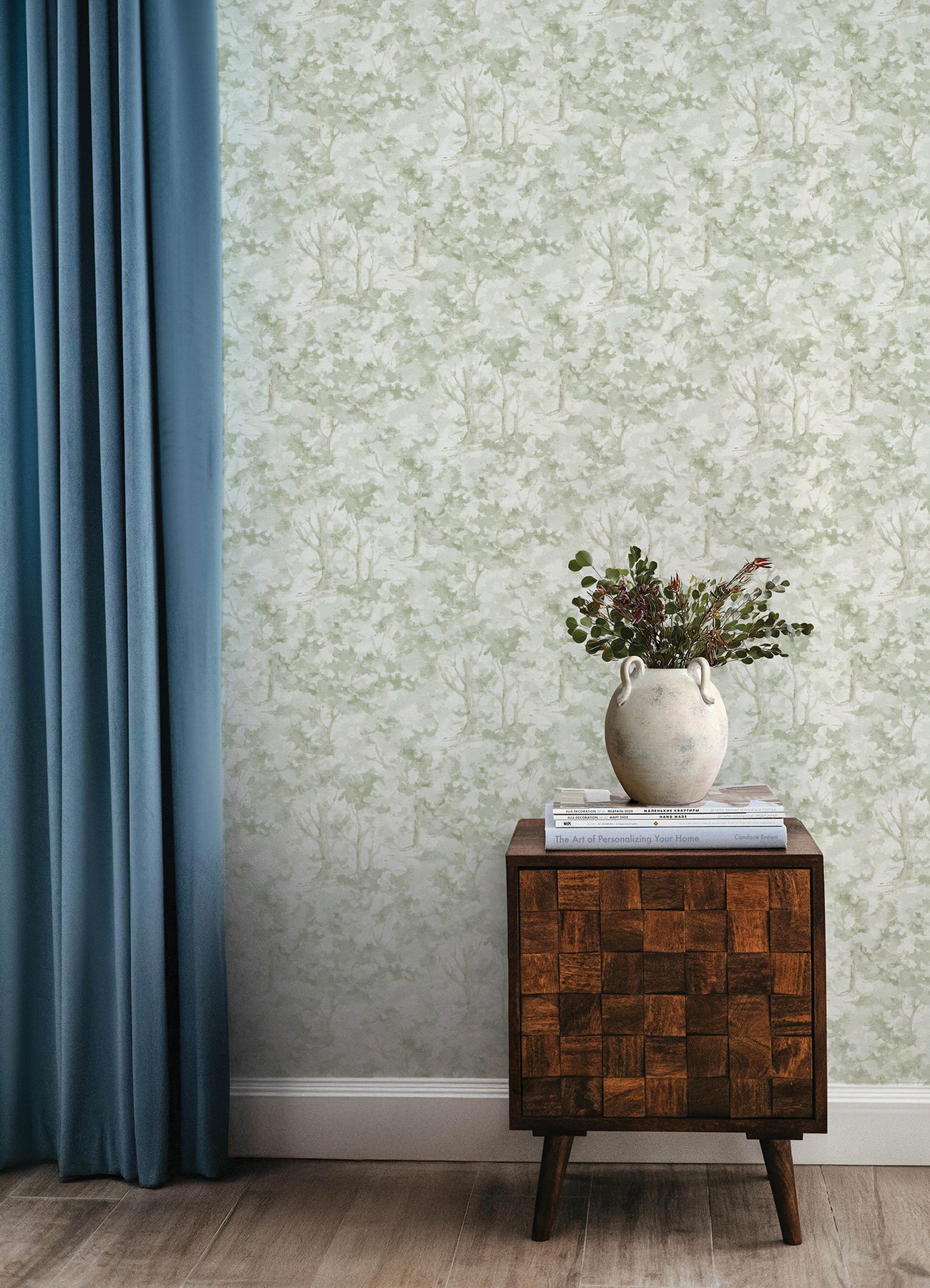 Thicket wallpaper in sage color - pattern number 4169-83109 - by Chesapeake in the Oak and Moss collection