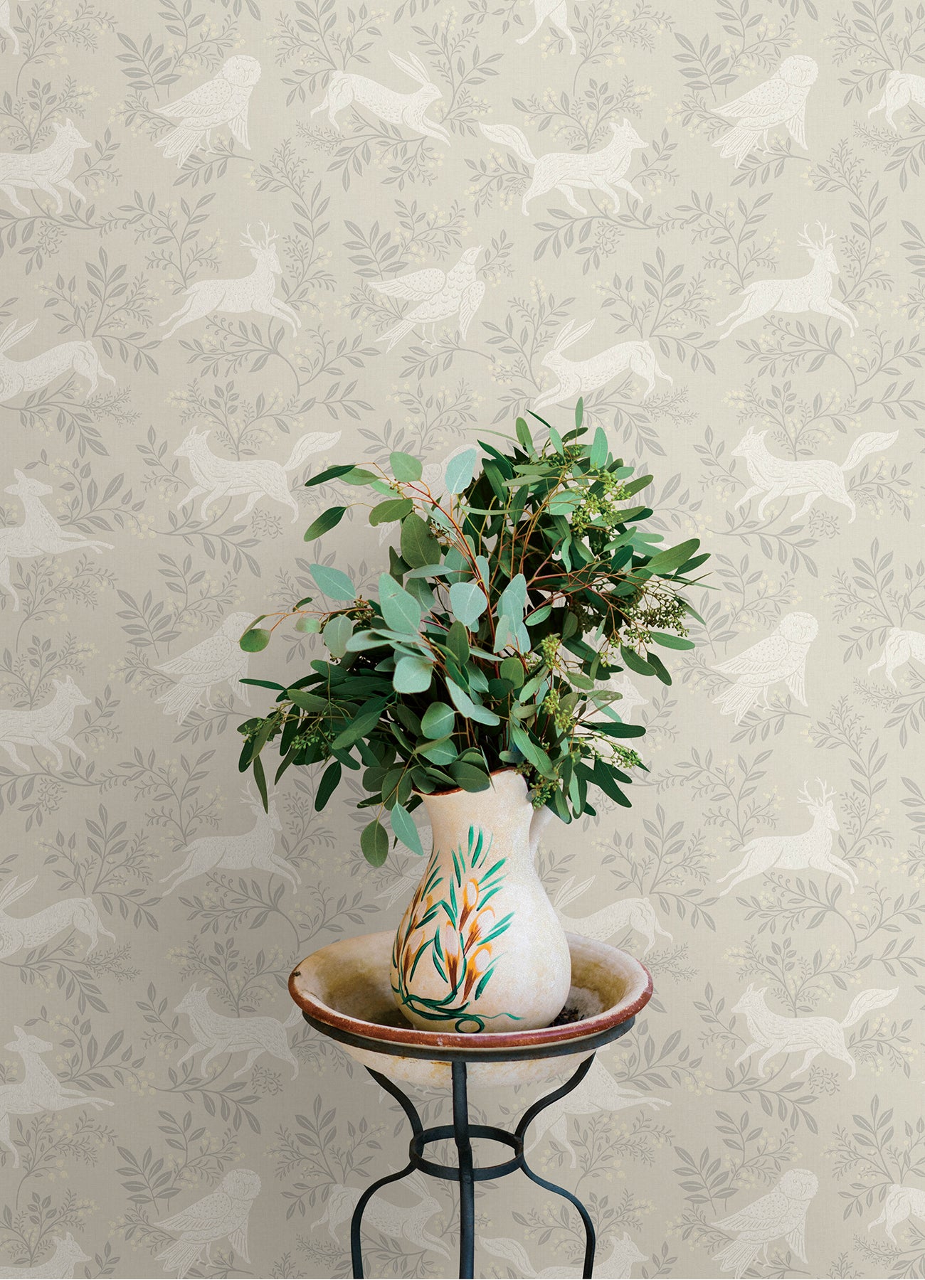 Revelry wallpaper in taupe color - pattern number 4169-83112 - by Chesapeake in the Oak and Moss collection
