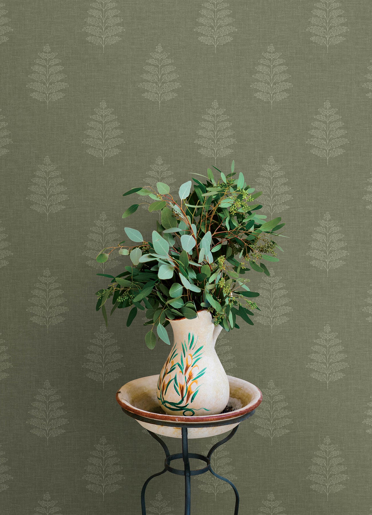 Frond wallpaper in dark green color - pattern number 4169-83126 - by Chesapeake in the Oak and Moss collection