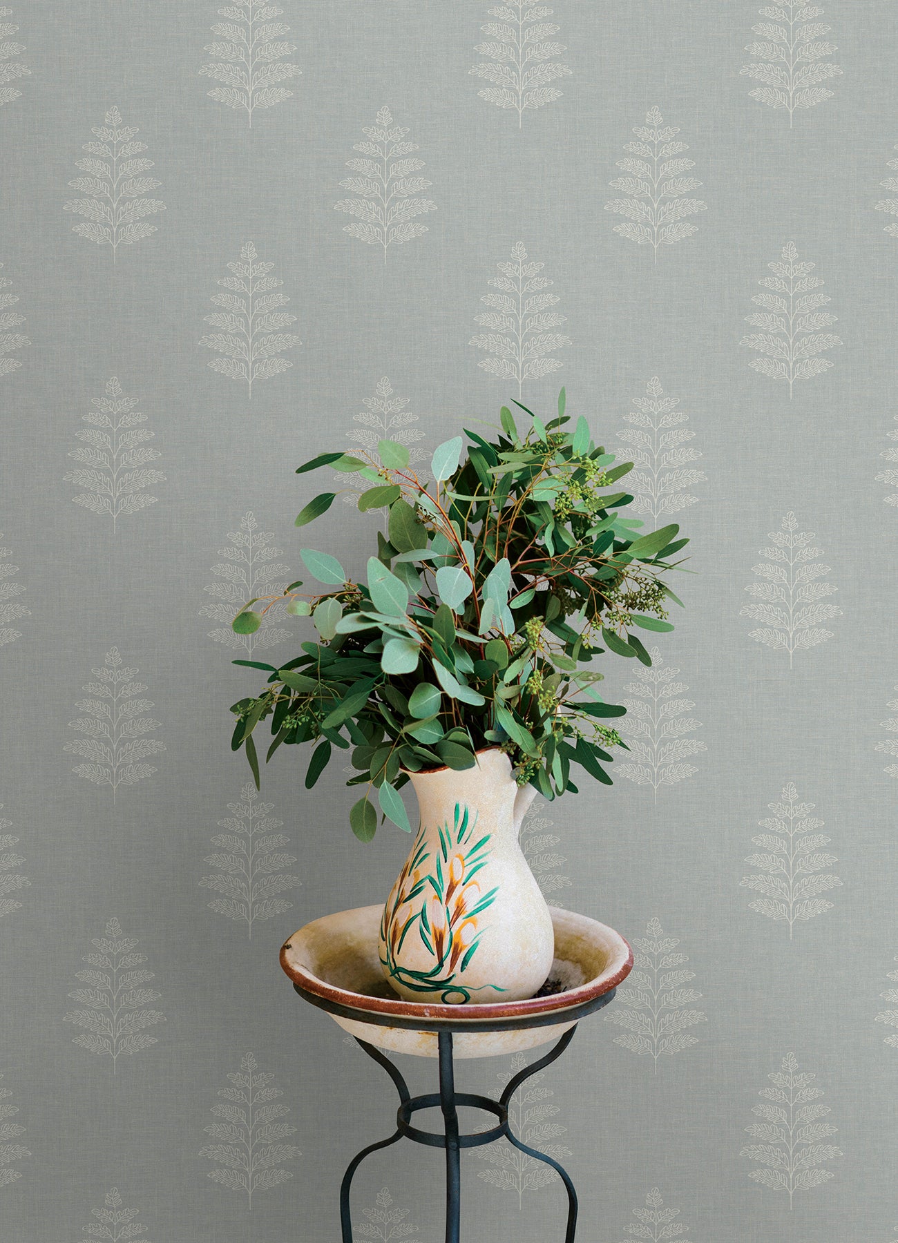 Frond wallpaper in light blue color - pattern number 4169-83130 - by Chesapeake in the Oak and Moss collection