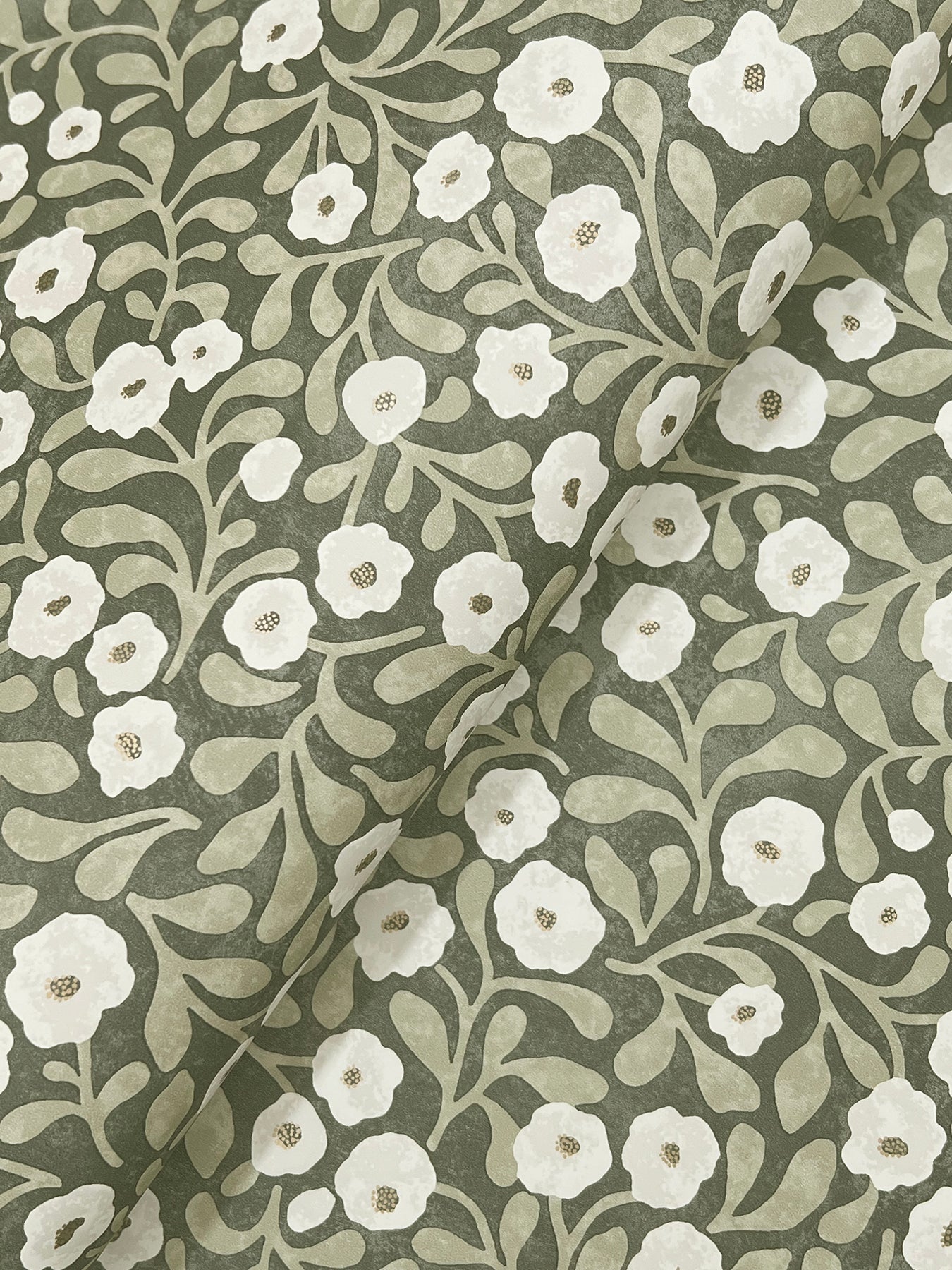 Poppy Trail wallpaper in green color - pattern number 4169-83132 - by Chesapeake in the Oak and Moss collection