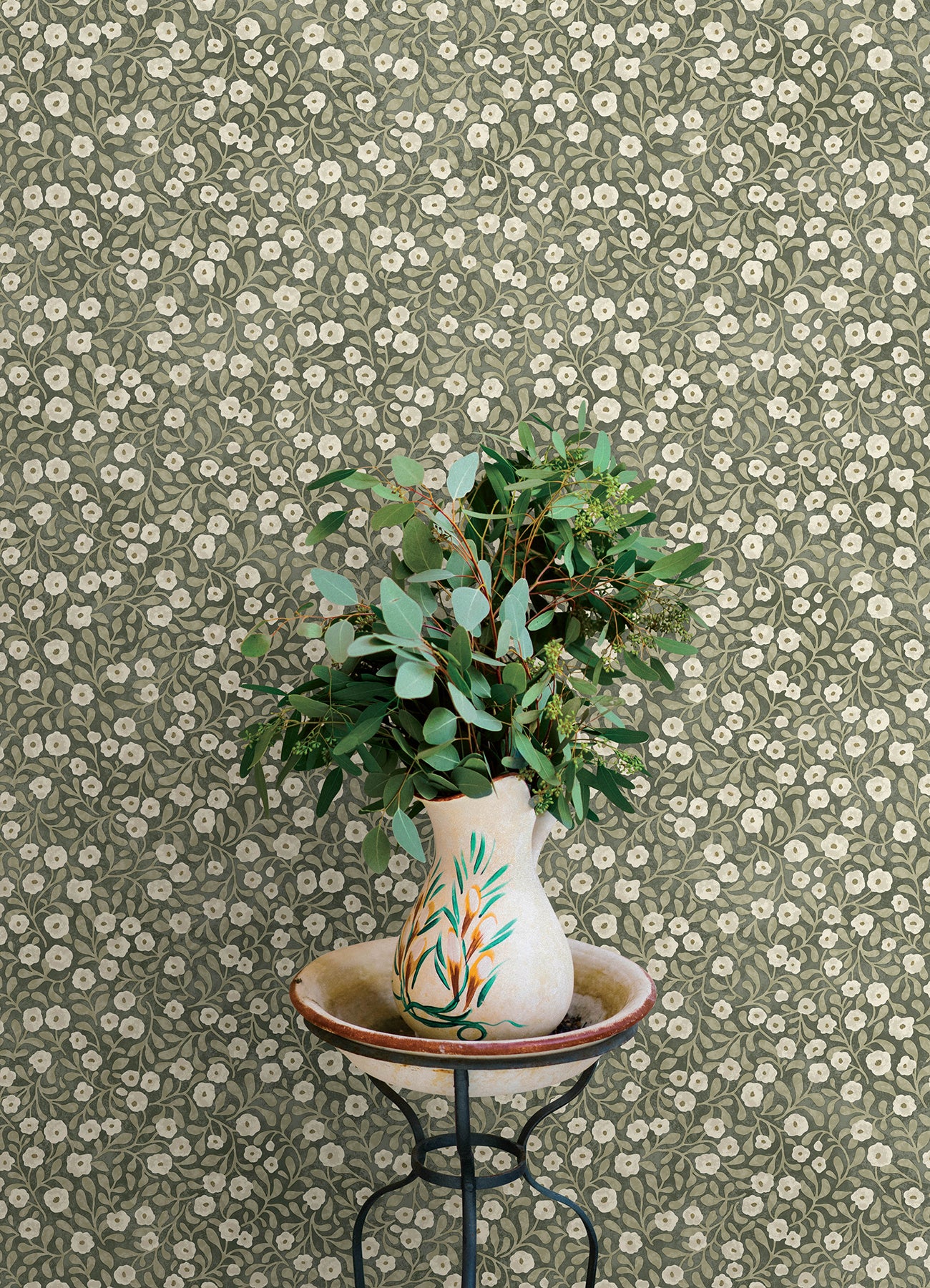 Poppy Trail wallpaper in green color - pattern number 4169-83132 - by Chesapeake in the Oak and Moss collection