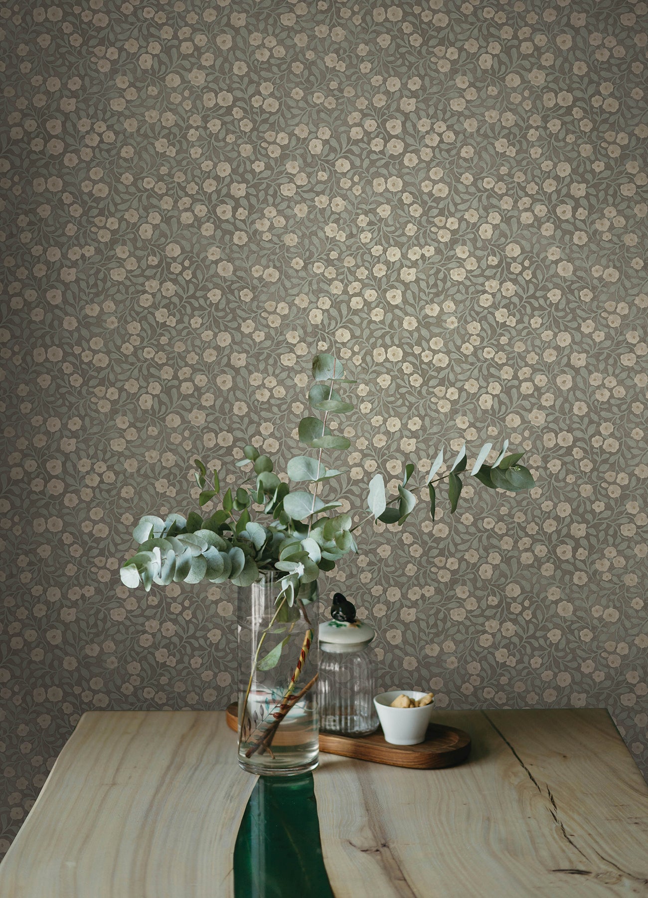 Poppy Trail wallpaper in aqua color - pattern number 4169-83136 - by Chesapeake in the Oak and Moss collection