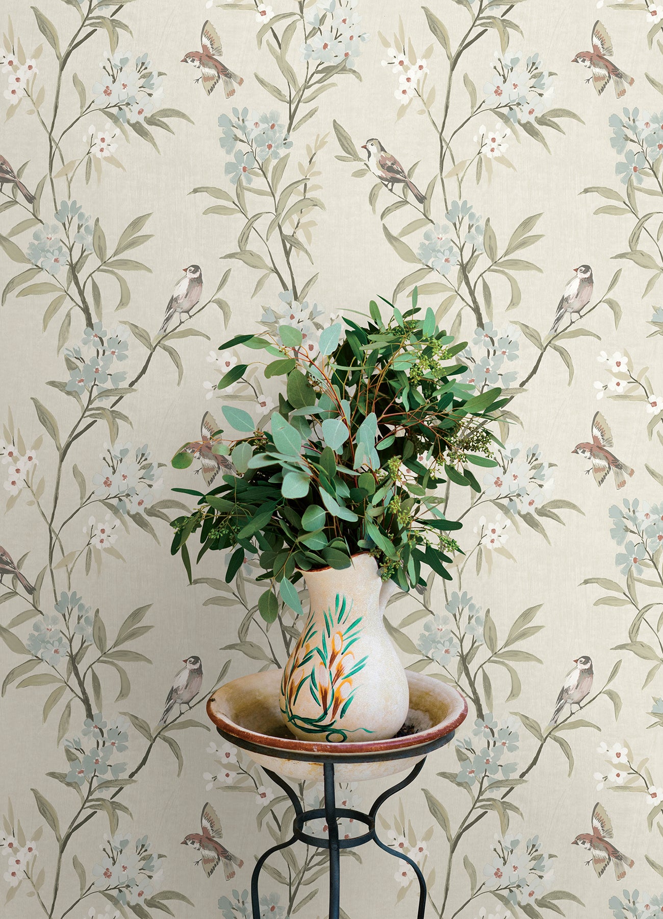 Tea Olive wallpaper in beige color - pattern number 4169-83137 - by Chesapeake in the Oak and Moss collection