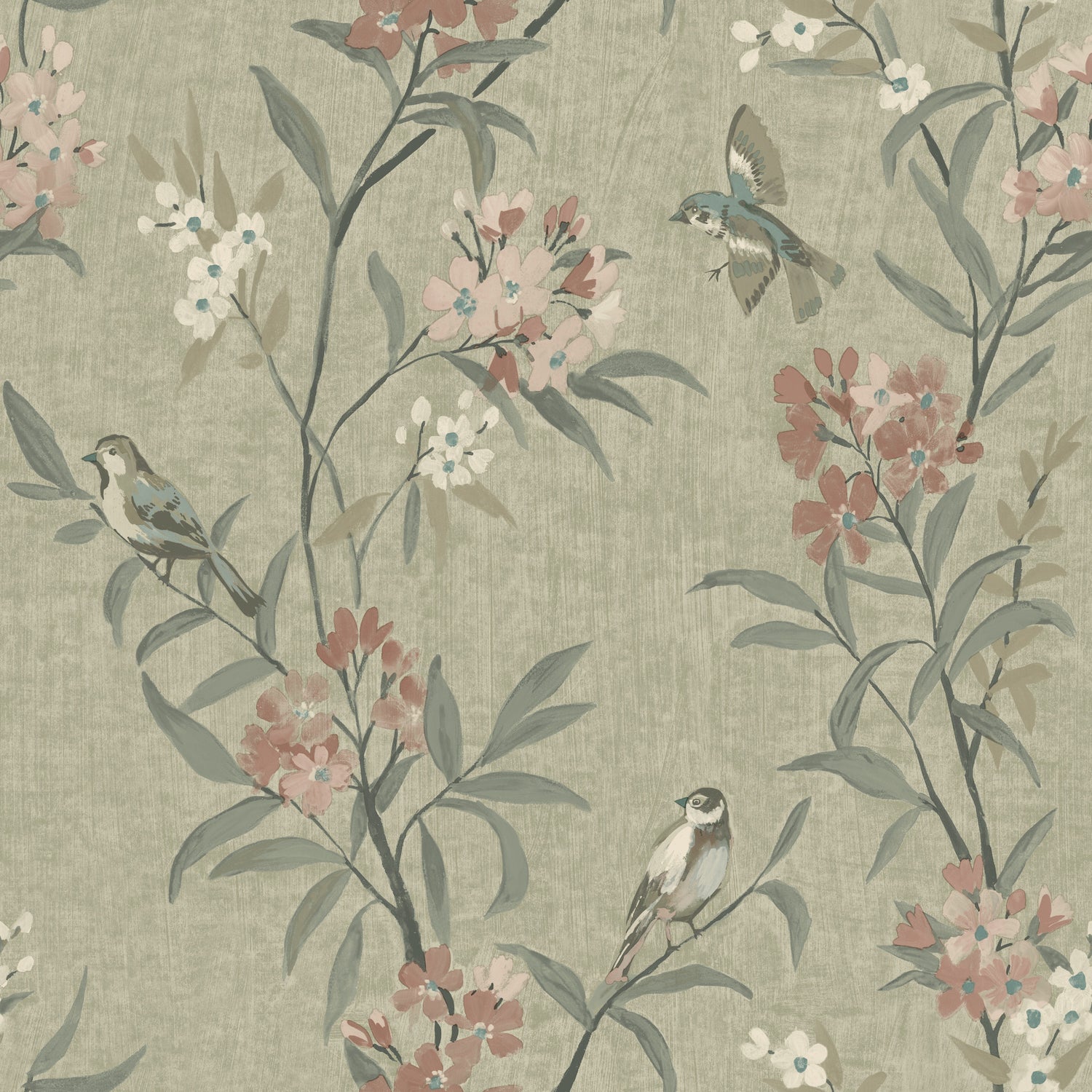 Tea Olive wallpaper in green color - pattern number 4169-83138 - by Chesapeake in the Oak and Moss collection