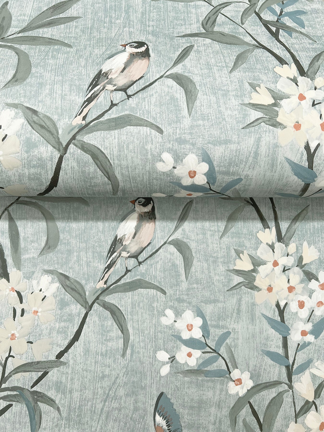 Tea Olive wallpaper in blue color - pattern number 4169-83139 - by Chesapeake in the Oak and Moss collection