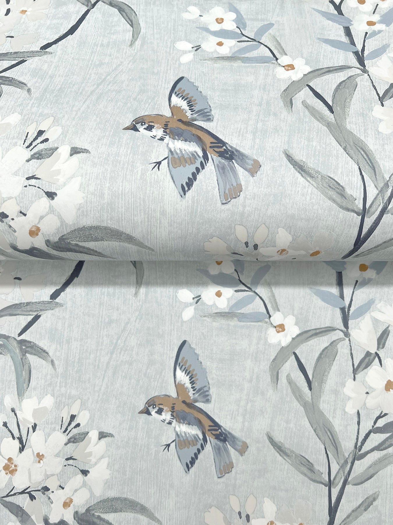 Tea Olive wallpaper in light blue color - pattern number 4169-83140 - by Chesapeake in the Oak and Moss collection