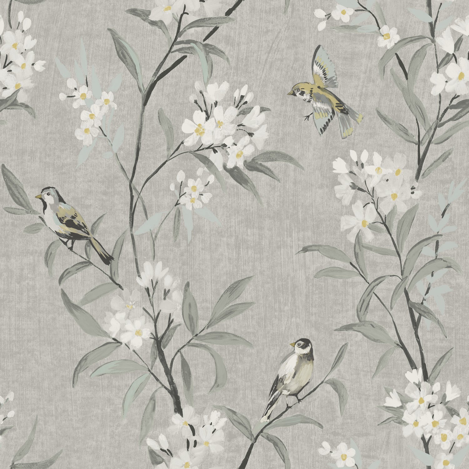 Tea Olive wallpaper in gray color - pattern number 4169-83141 - by Chesapeake in the Oak and Moss collection