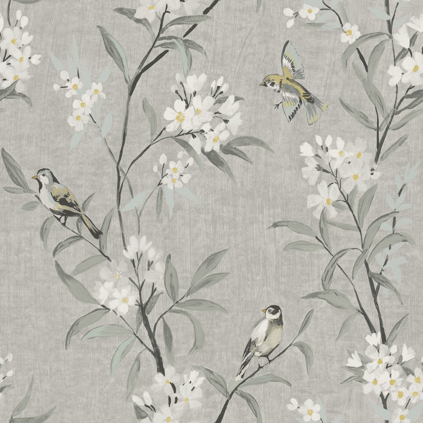 Tea Olive wallpaper in gray color - pattern number 4169-83141 - by Chesapeake in the Oak and Moss collection