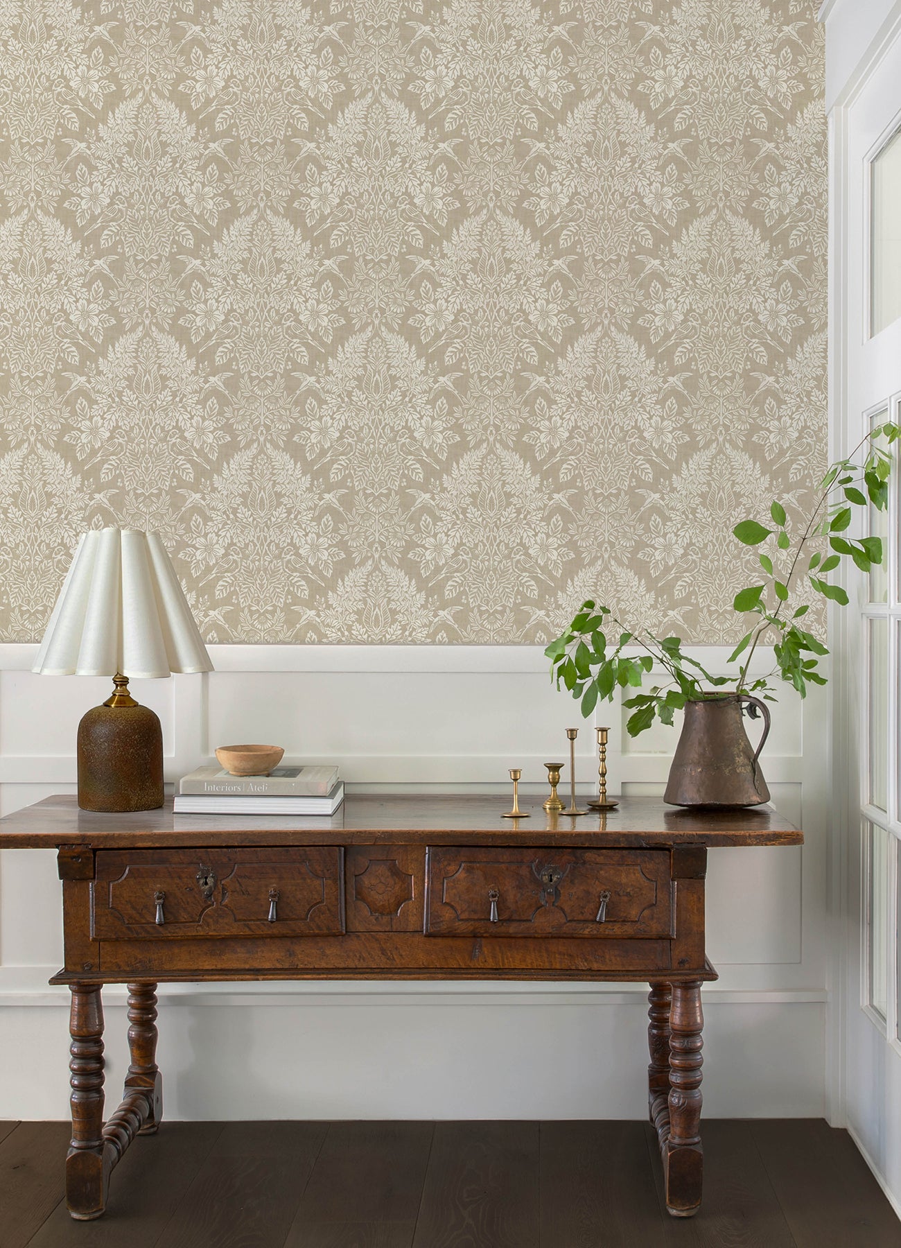 Finch wallpaper in neutral color - pattern number 4173-27621 - by A Street Prints in the Chris Loves Julia collection