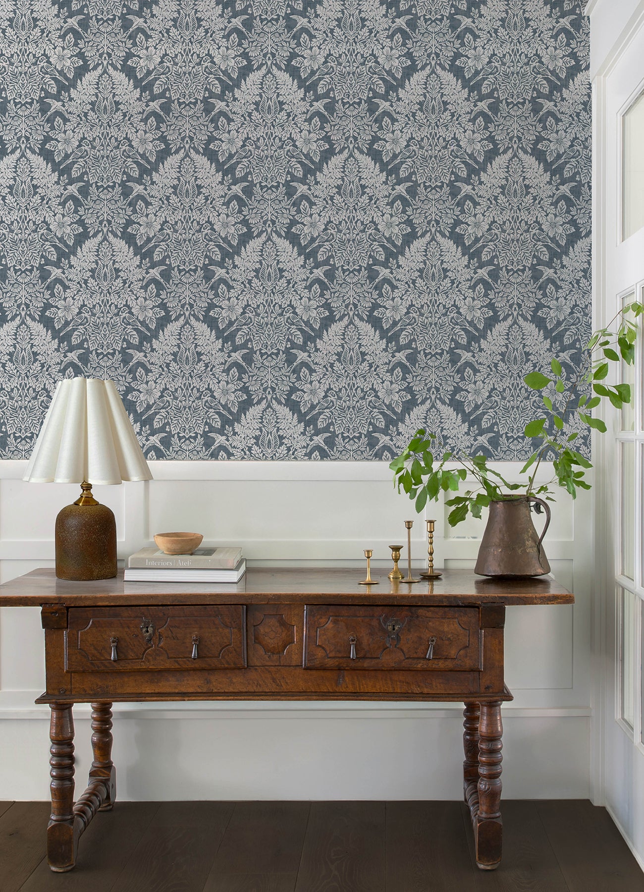 Finch wallpaper in blue color - pattern number 4173-27622 - by A Street Prints in the Chris Loves Julia collection