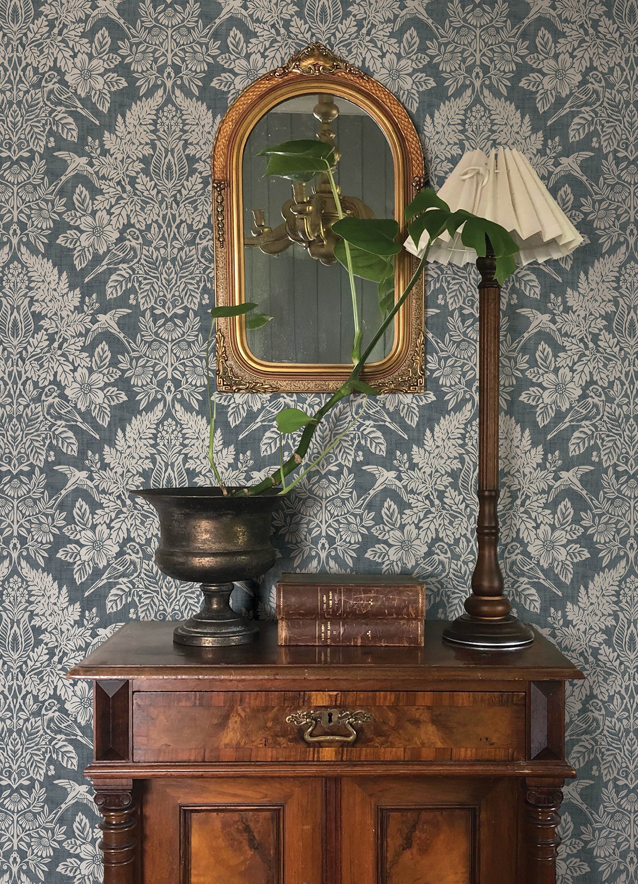 Finch wallpaper in blue color - pattern number 4173-27622 - by A Street Prints in the Chris Loves Julia collection