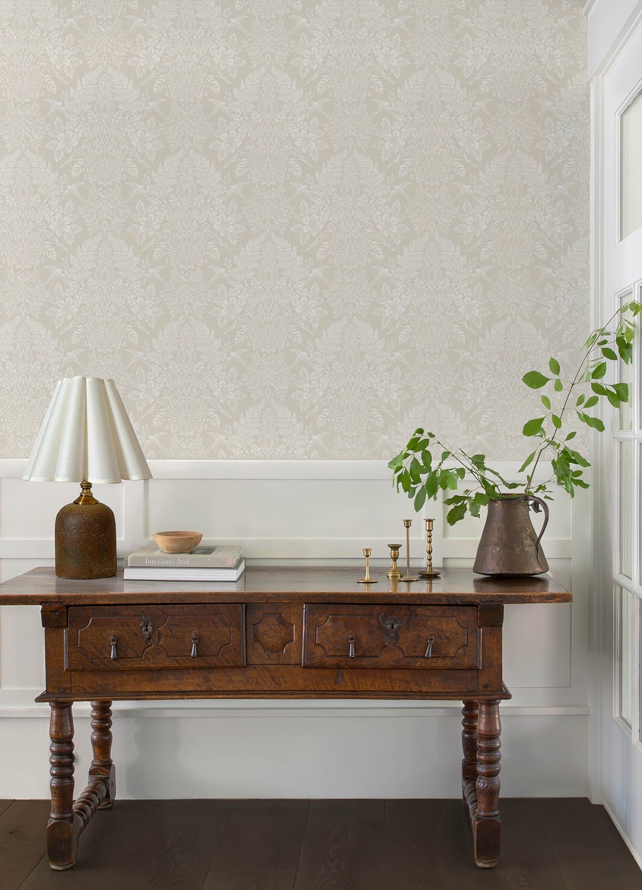 Finch wallpaper in ivory color - pattern number 4173-27624 - by A Street Prints in the Chris Loves Julia collection