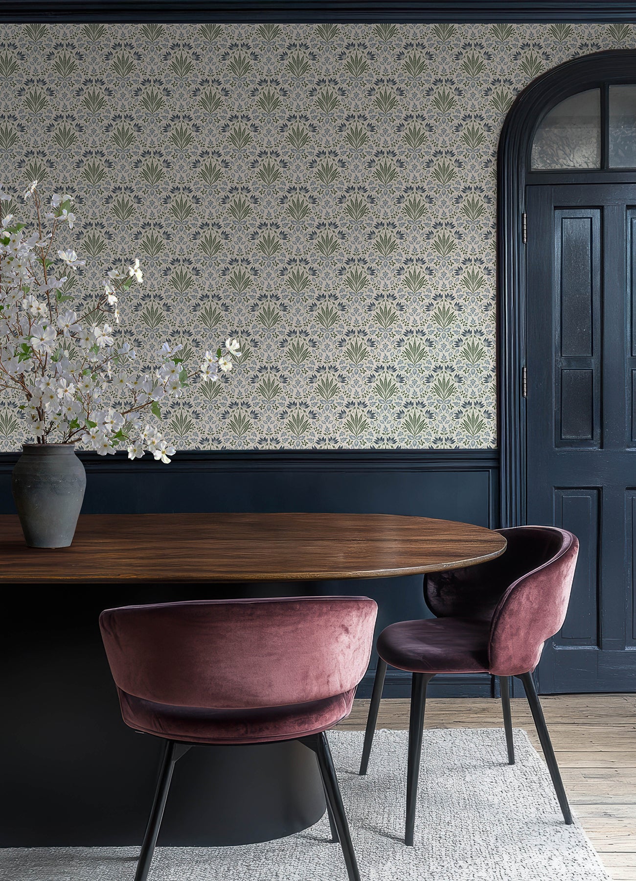 Woodbury wallpaper in blue color - pattern number 4173-27632 - by A Street Prints in the Chris Loves Julia collection