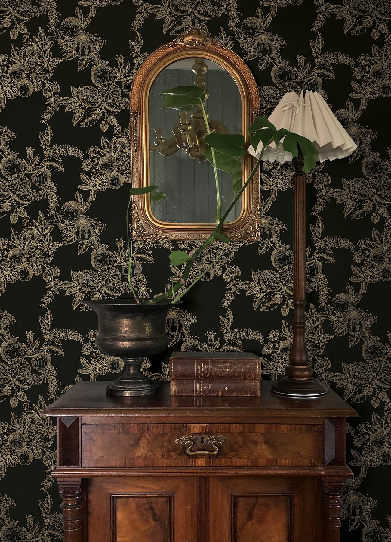 Gerty wallpaper in gold color - pattern number 4173-27635 - by A Street Prints in the Chris Loves Julia collection