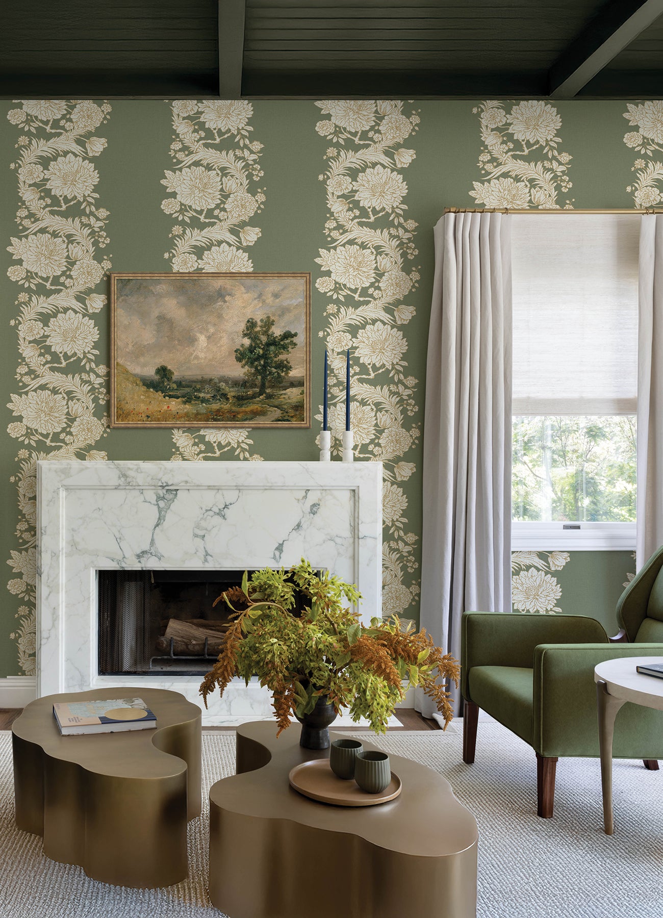 Gisela wallpaper in green color - pattern number 4173-27639 - by A Street Prints in the Chris Loves Julia collection