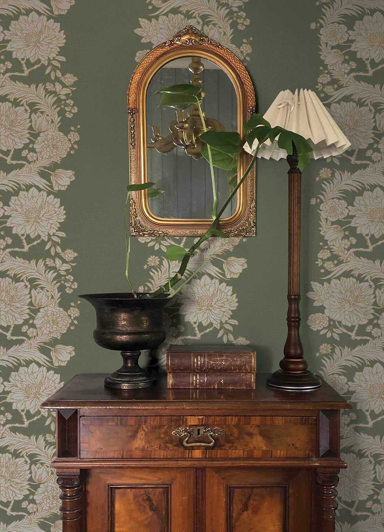 Gisela wallpaper in green color - pattern number 4173-27639 - by A Street Prints in the Chris Loves Julia collection