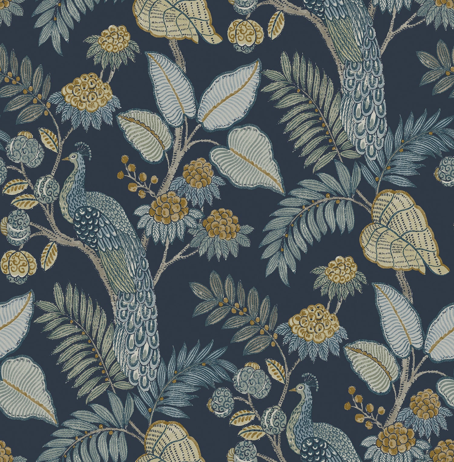 Geneva wallpaper in dark blue color - pattern number 4173-27643 - by A Street Prints in the Chris Loves Julia collection