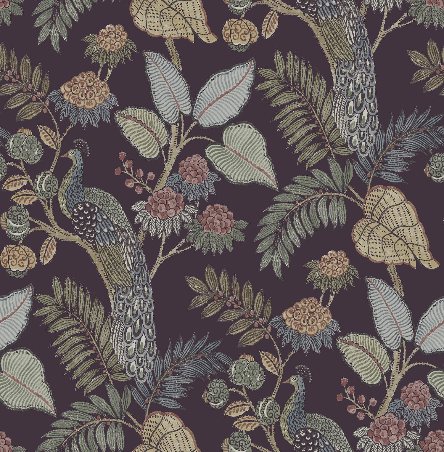 Geneva wallpaper in plum color - pattern number 4173-27644 - by A Street Prints in the Chris Loves Julia collection