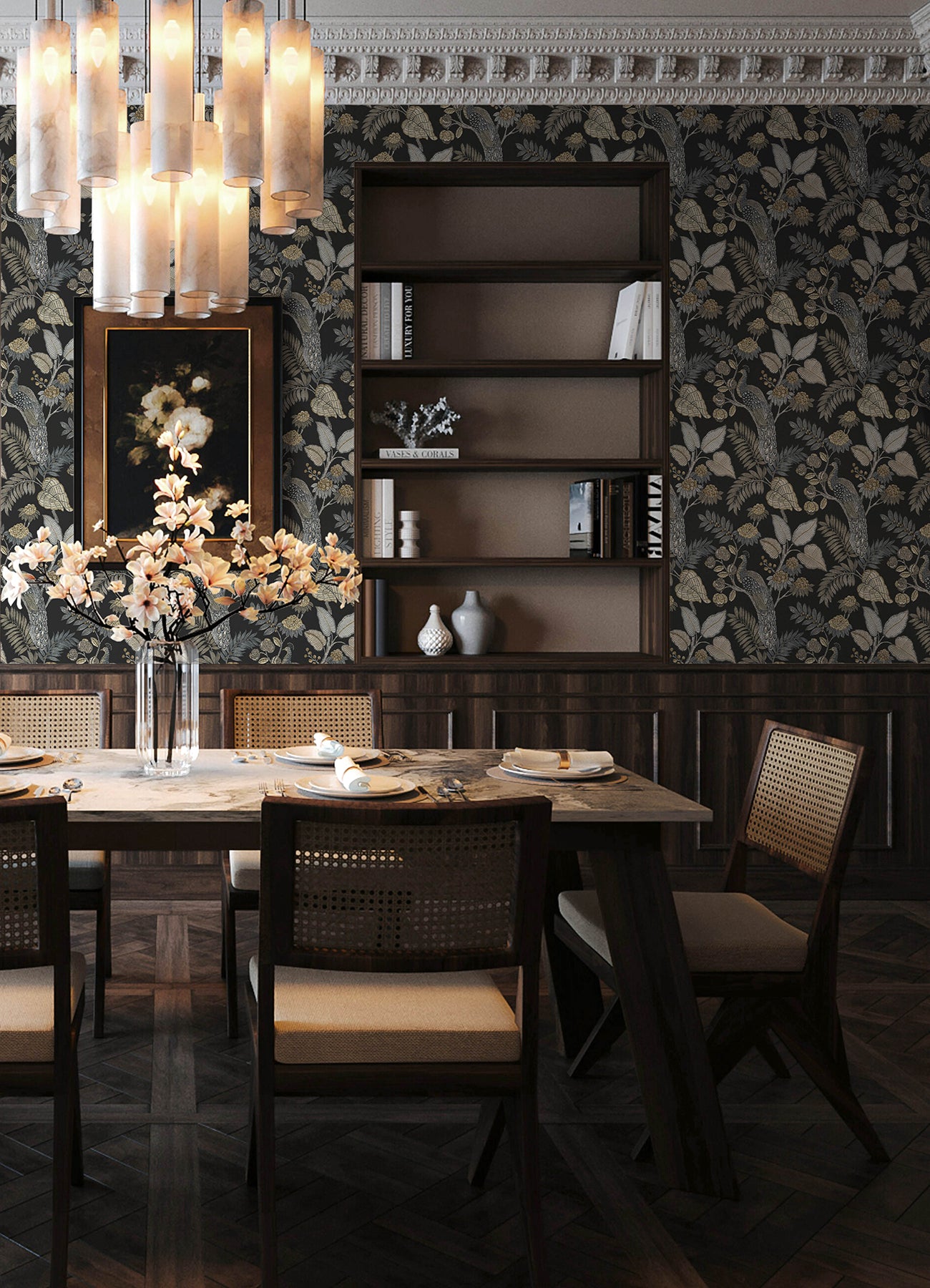 Geneva wallpaper in black color - pattern number 4173-27646 - by A Street Prints in the Chris Loves Julia collection